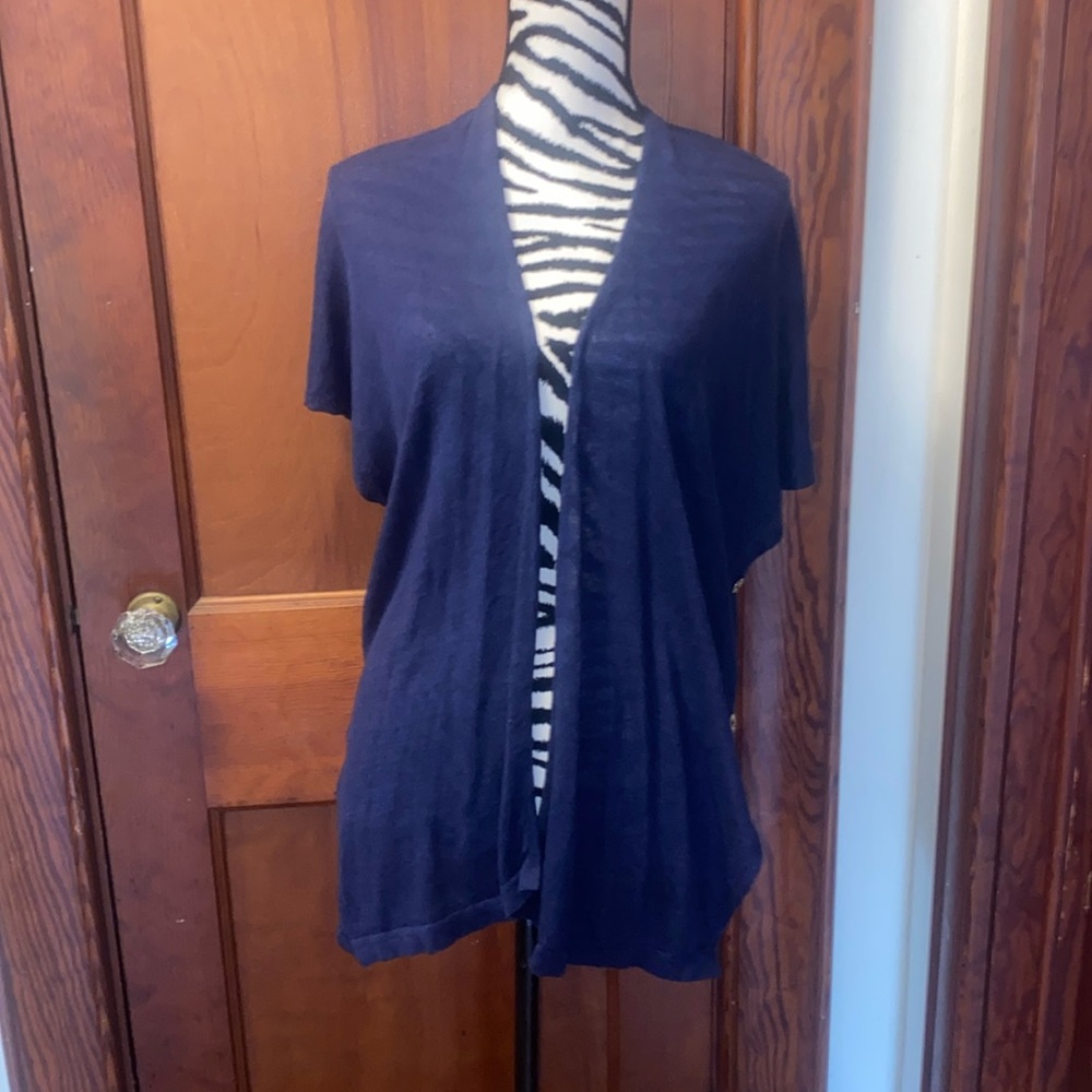 Lilly Pulitzer navy blue sleeveless sweater size medium, 100% linen